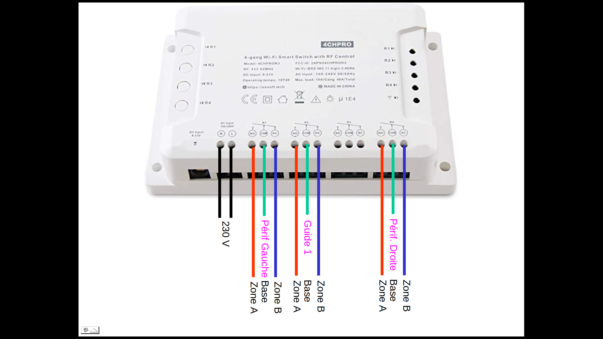 Sonoff Cablage du 4CHPro.png
